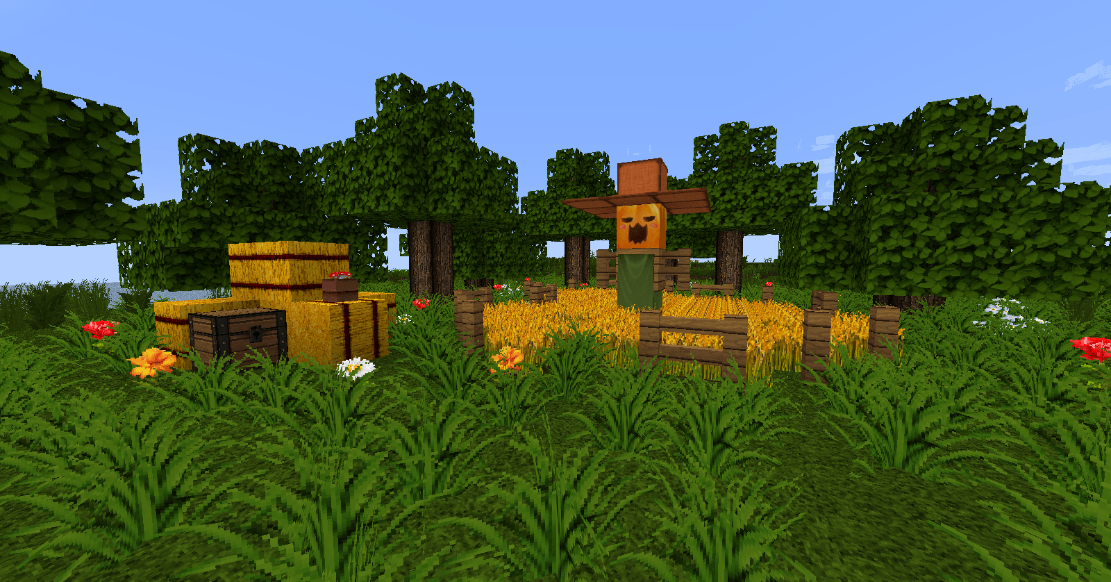 ᐅ Vogelscheuche mit einem kleinem Feld in Minecraft bauen minecraft