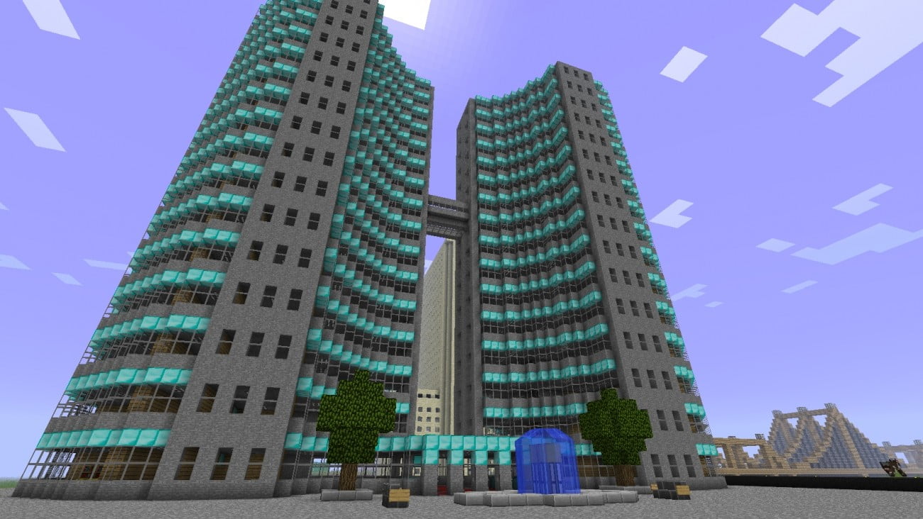 ᐅ Moderne TwinSetter Tower in Minecraft bauen minecraftbauideen.de