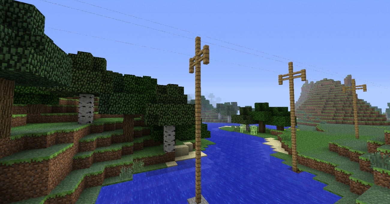 ᐅ Strom oder Telefonleitungen in Minecraft bauen minecraftbauideen.de