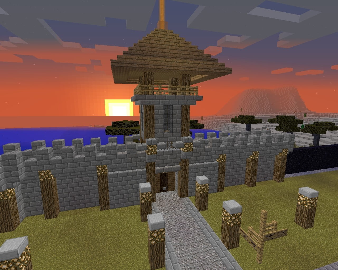 ᐅ Wachturm mit Mauer in Minecraft bauen minecraftbauideen.de