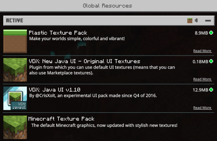 Vanilla Deluxe Java UI Minecraft PE Addon/Mod 1.16, RTX