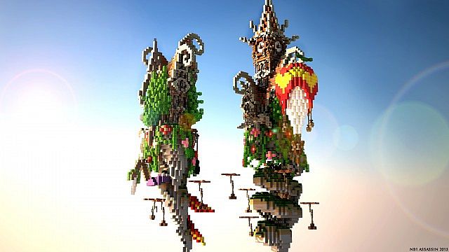Corkscrew Island Floating Minecraft Building Inc