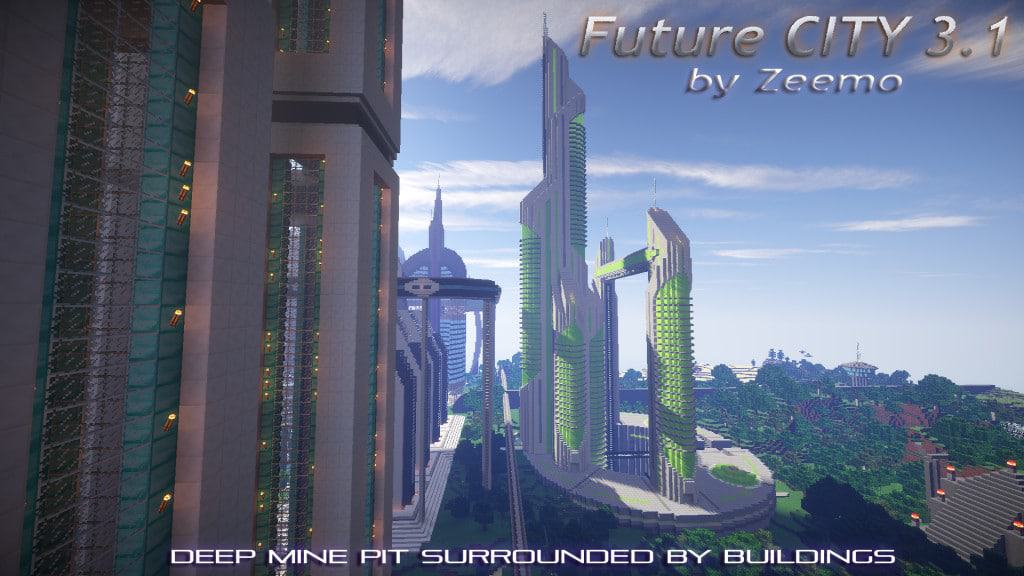 Minecraft Future City by Zeemo 3.1 skyscrapers tall buildings cities