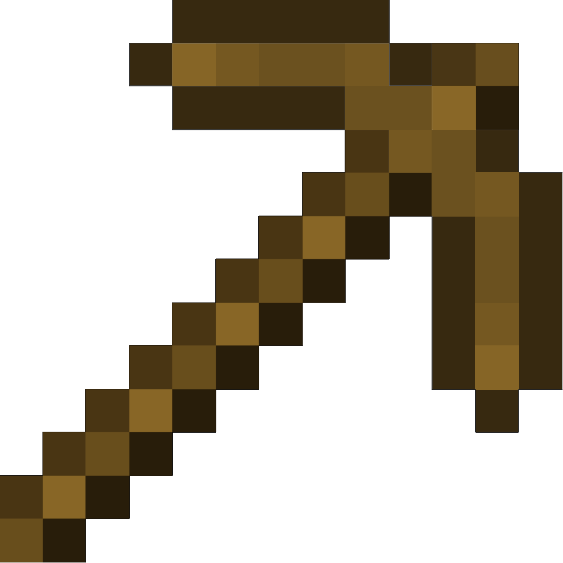 Wooden Pickaxe Printable Minecraft Wooden Pickaxe Papercraft Template