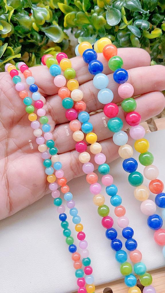 Jades en Multicolor Solido Mineral and Beads