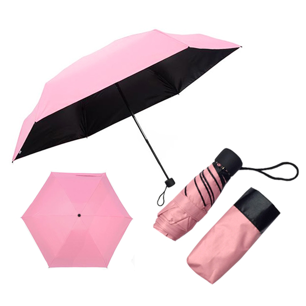 MK95003 21inch 3 fold Manual Black Coated ULTRA MINI Umbrella