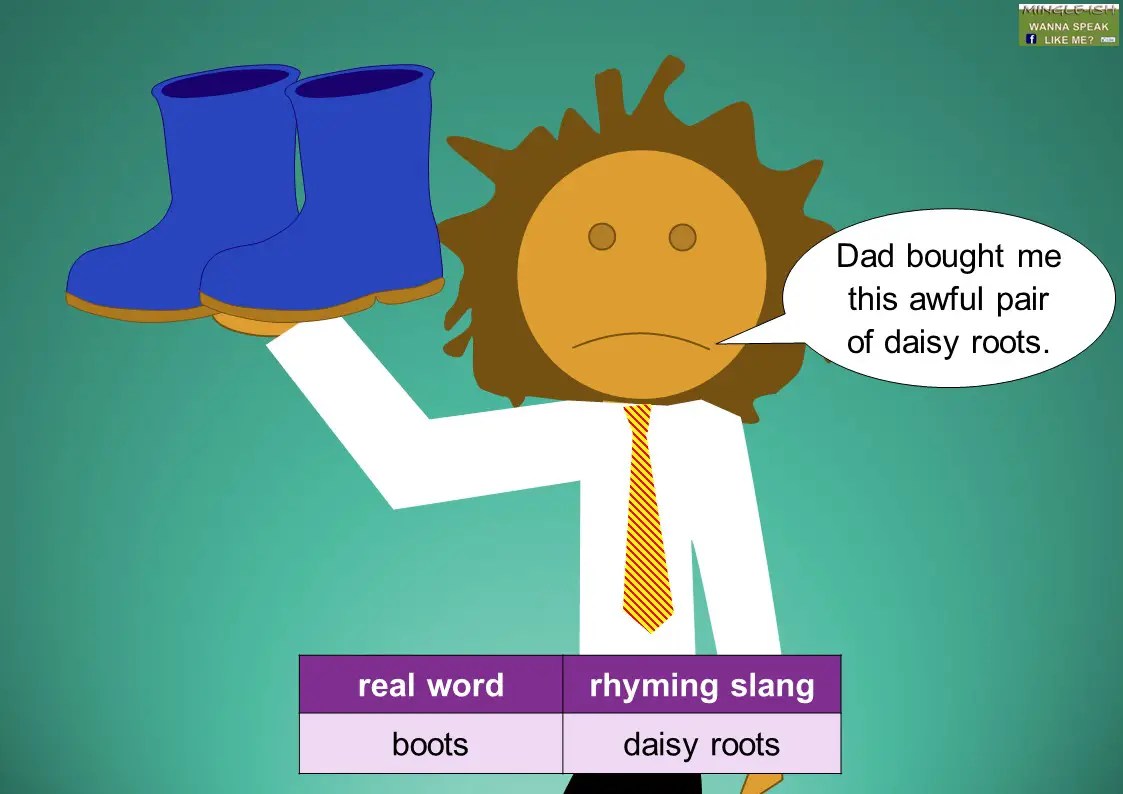 Cockney rhyming slang Mingleish