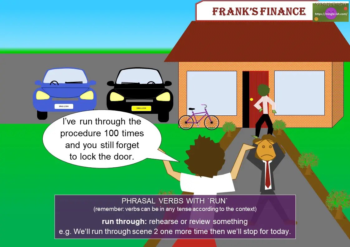 Phrasal verbs with run Mingleish
