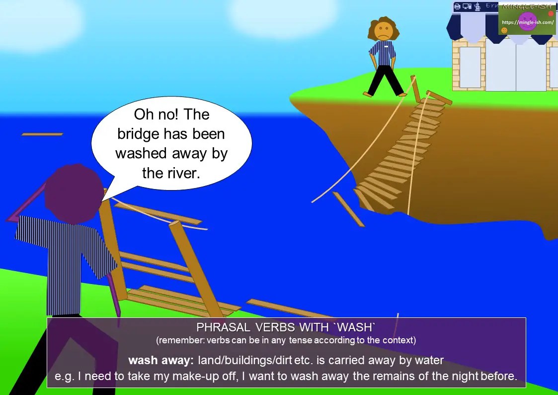 Phrasal verbs with wash Mingleish