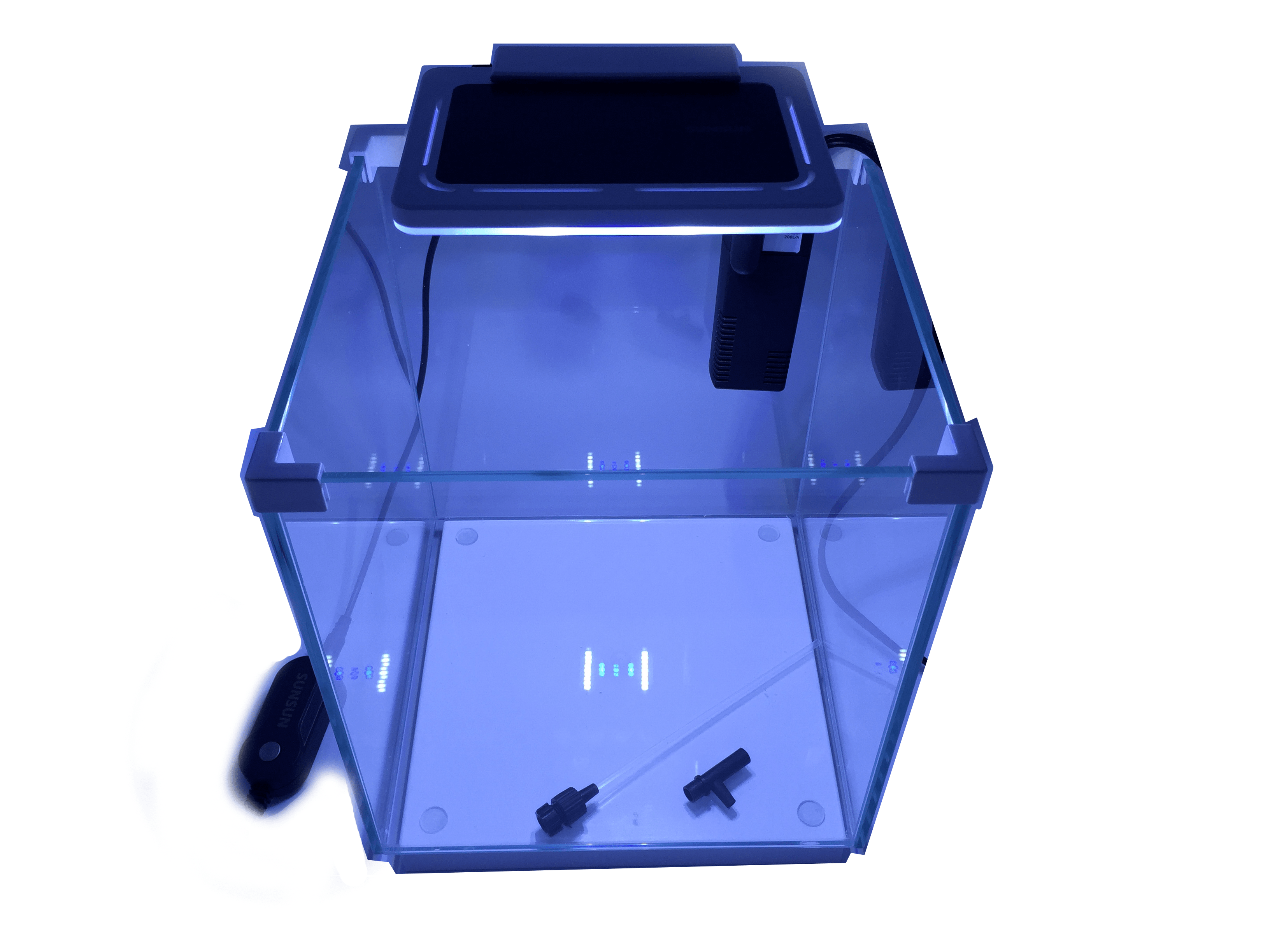 SunSun ATK200D 2.5gal Nano Fish Tank w/ 3.5W LED Light & Internal