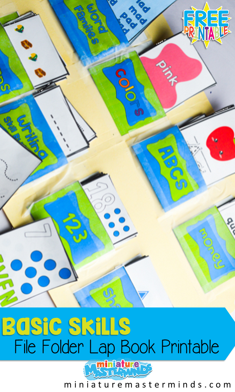 Basic Skills File Folder Free Printable For Preschool and Kindergarten