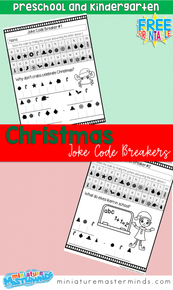 Two Christmas Joke Codebreakers Printable Code Breakers Miniature