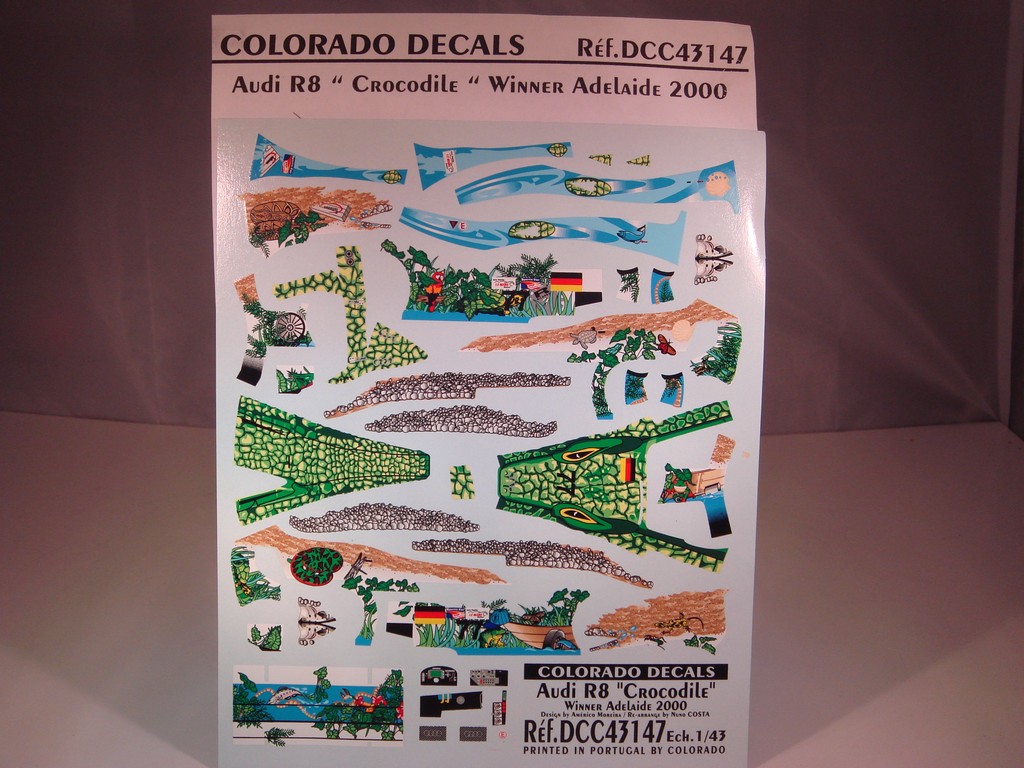 DECALS 1/43 AUDI R8 "CROCODILE" WINNER ADÉLAÏDE 2000 COLORADO 43147