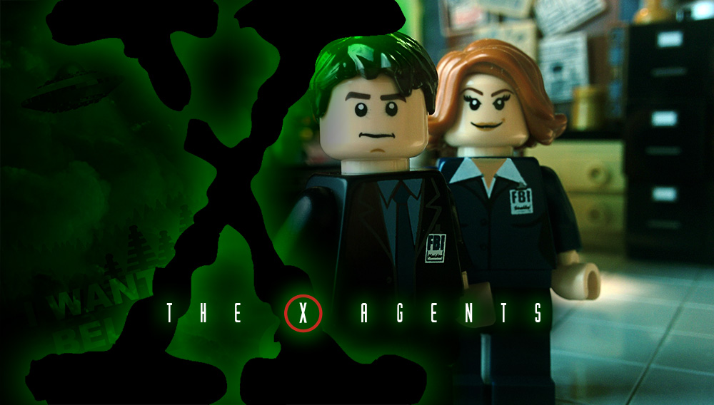 Lego Custom XFILEs Minifigures Agent Skully and Agent Mulder