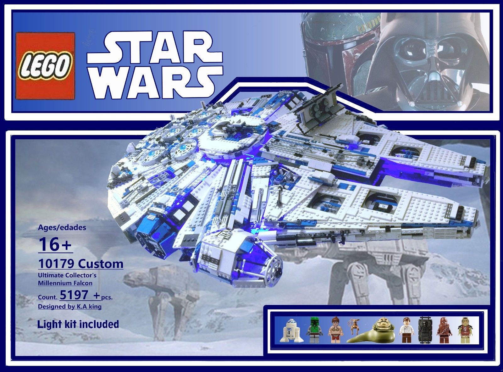 Custom Lego 10179 Millenium Falcon with Light Kit WOW is all I can say Minifigure Price Guide