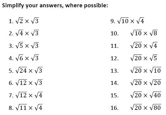 Multiplying Surds (1) Minimally Different