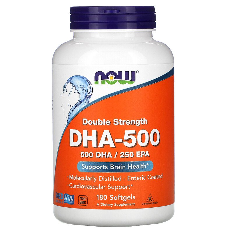 OMEGA DHA De Doble Potencia 500 DHA / 250 EPA 180 Cápsulas Blandas