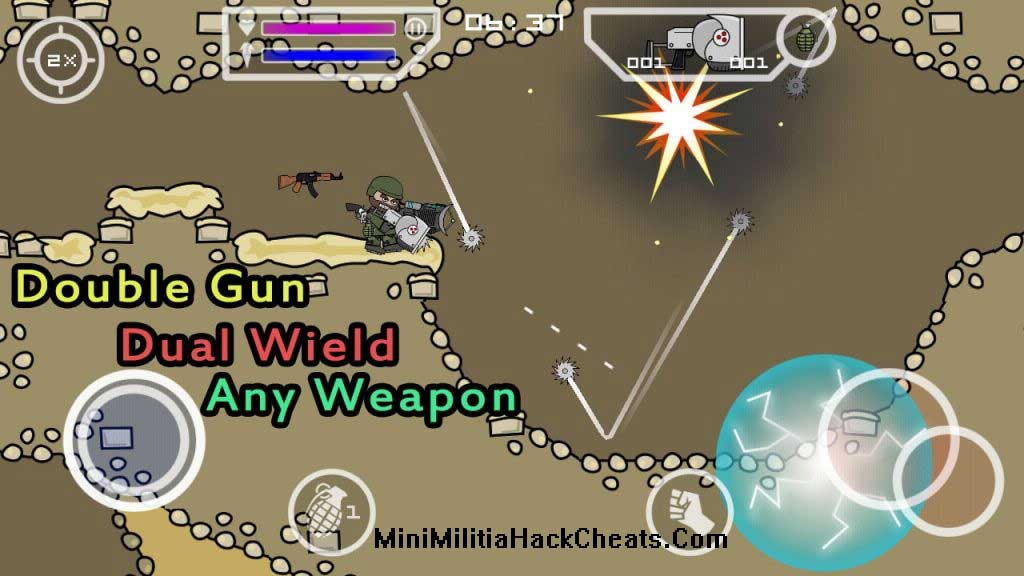 Mini Militia 4.0.36 Double Gun Mega MOD Apk [Dual Weapon