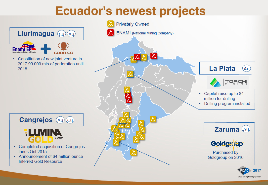 Ecuador mining industry to grow eightfold by 2021 — report