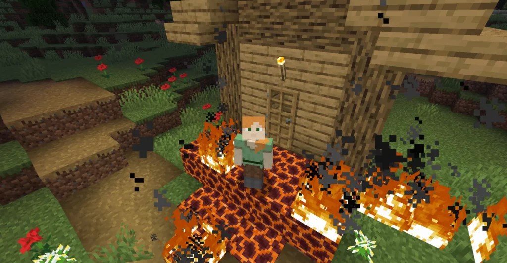 Do Magma blocks burn wood in Minecraft?