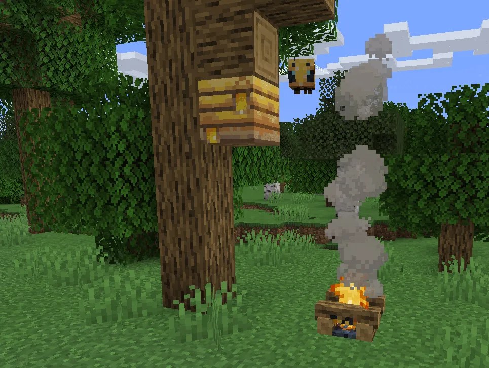 How to move a Beehive (and its Bees) in Minecraft