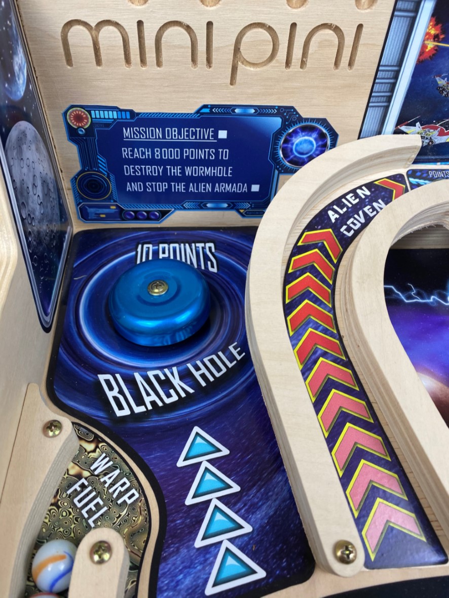 minipini with Custom Stickers Pinball Machines Wooden Pinball