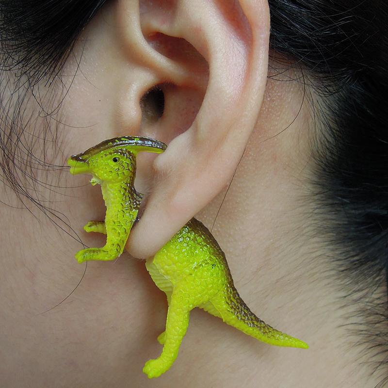 free shipping dinosaur earrings jurassic park toy dinosaur stud