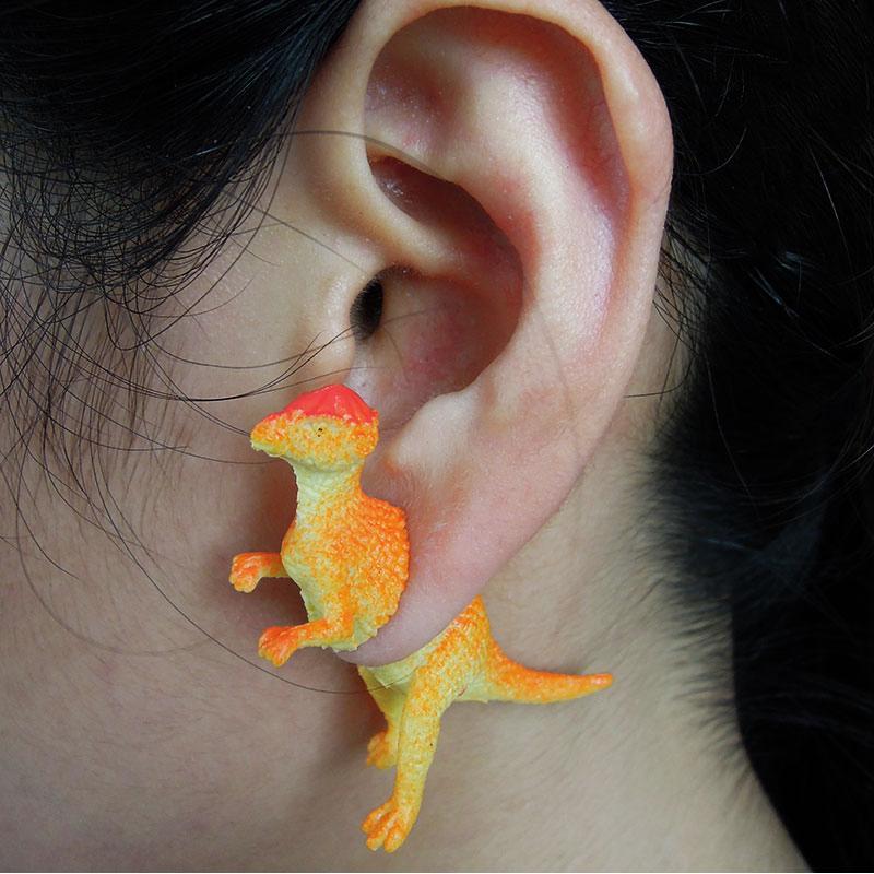 free shipping dinosaur earrings jurassic park toy dinosaur stud