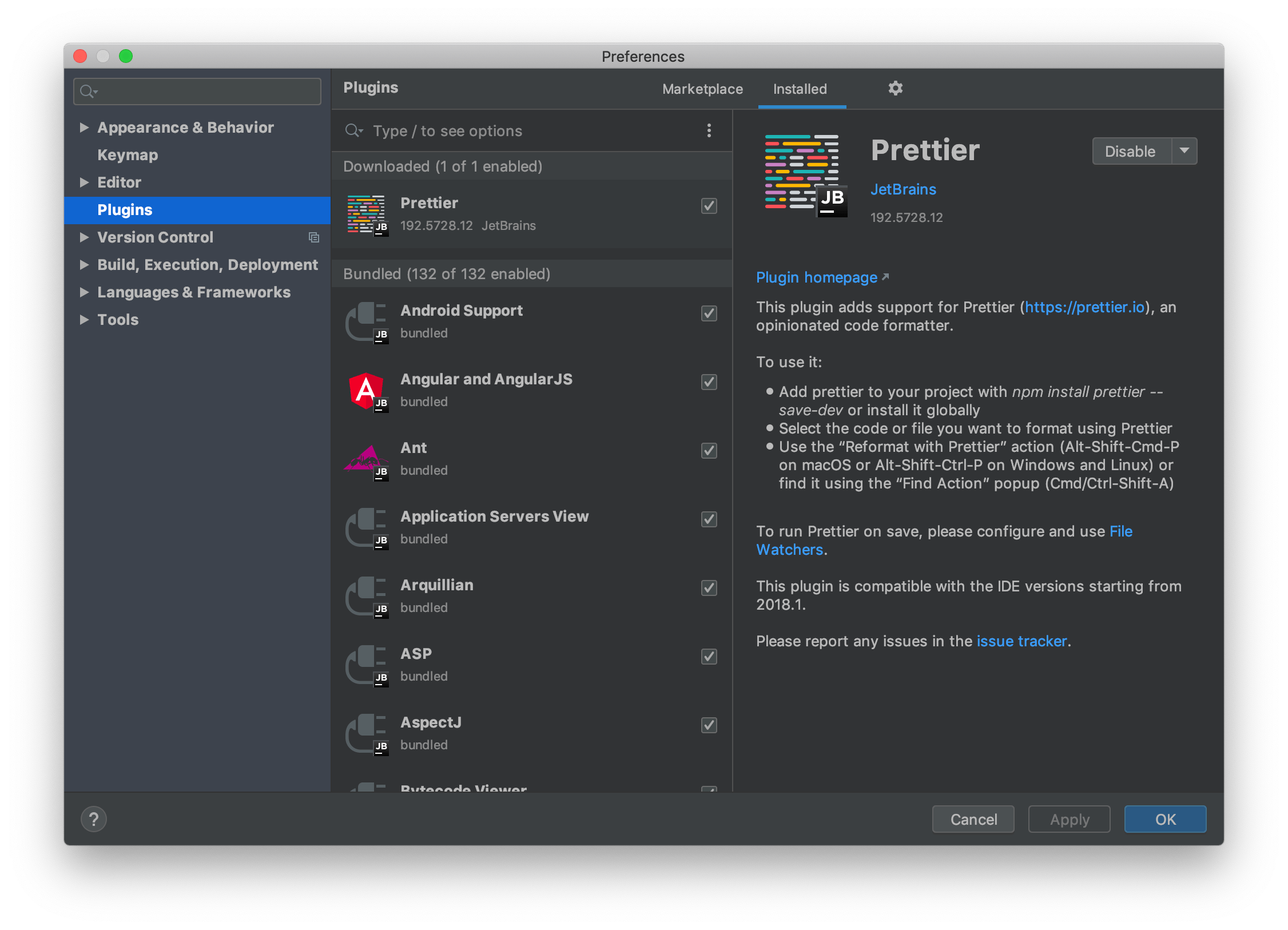 typescript Can Prettier rules be applied using IntelliJ.