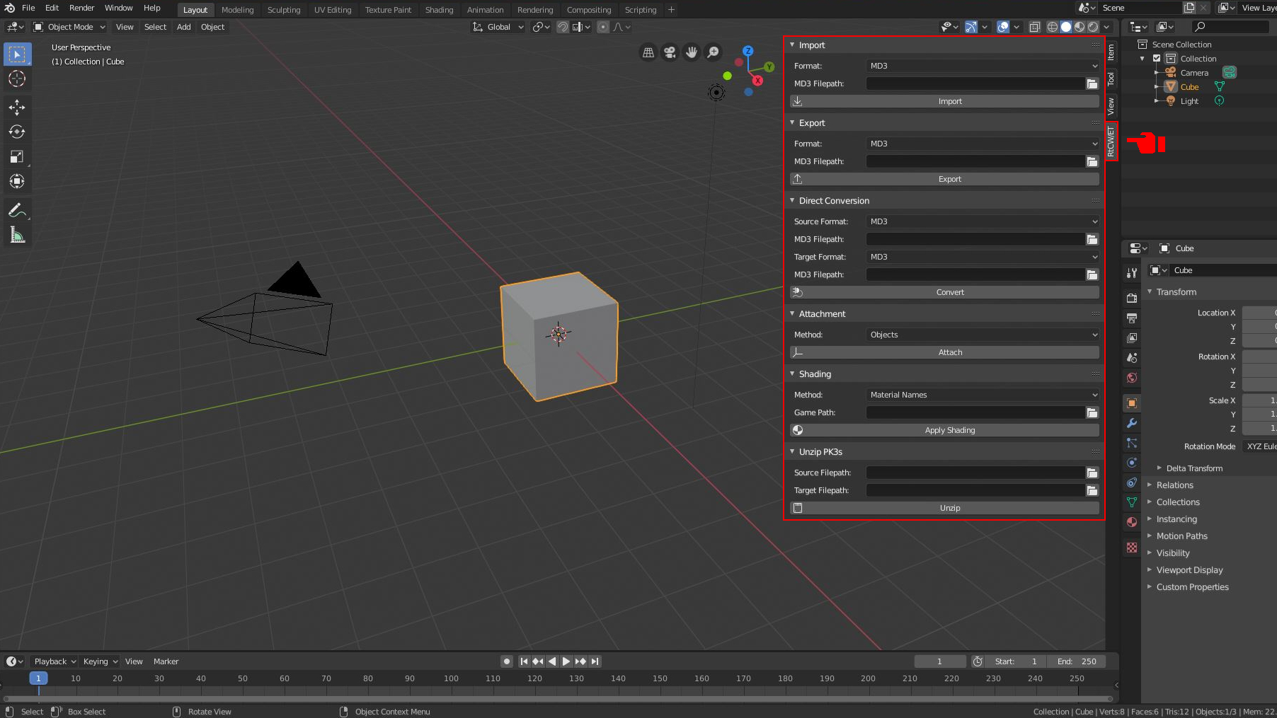 RtCWET Blender Model Tools User Guide.