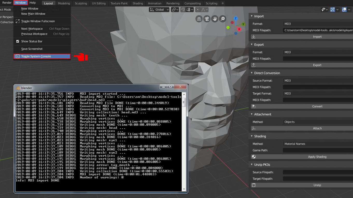 RtCWET Blender Model Tools User Guide.
