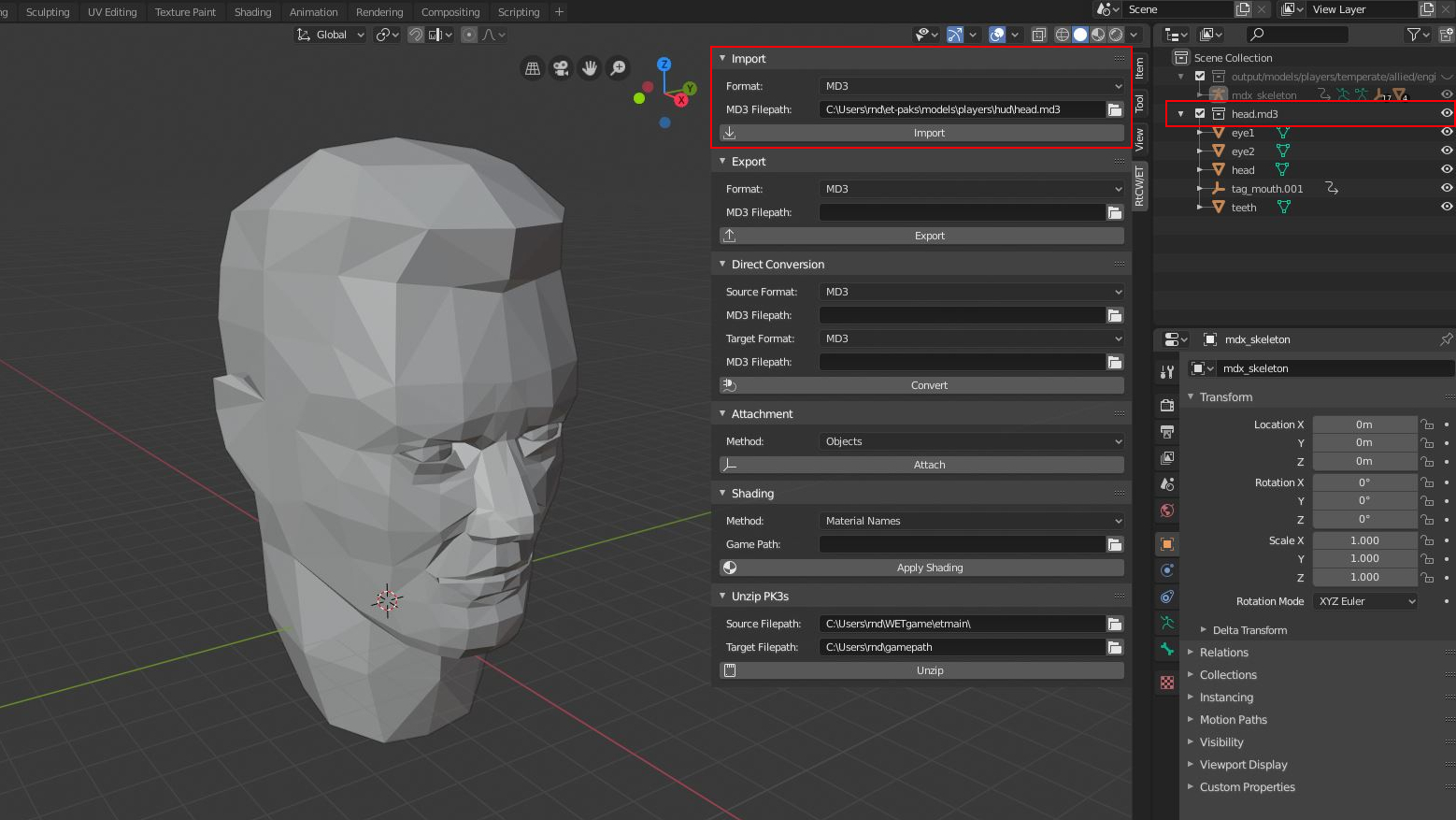 RtCWET Blender Model Tools User Guide.