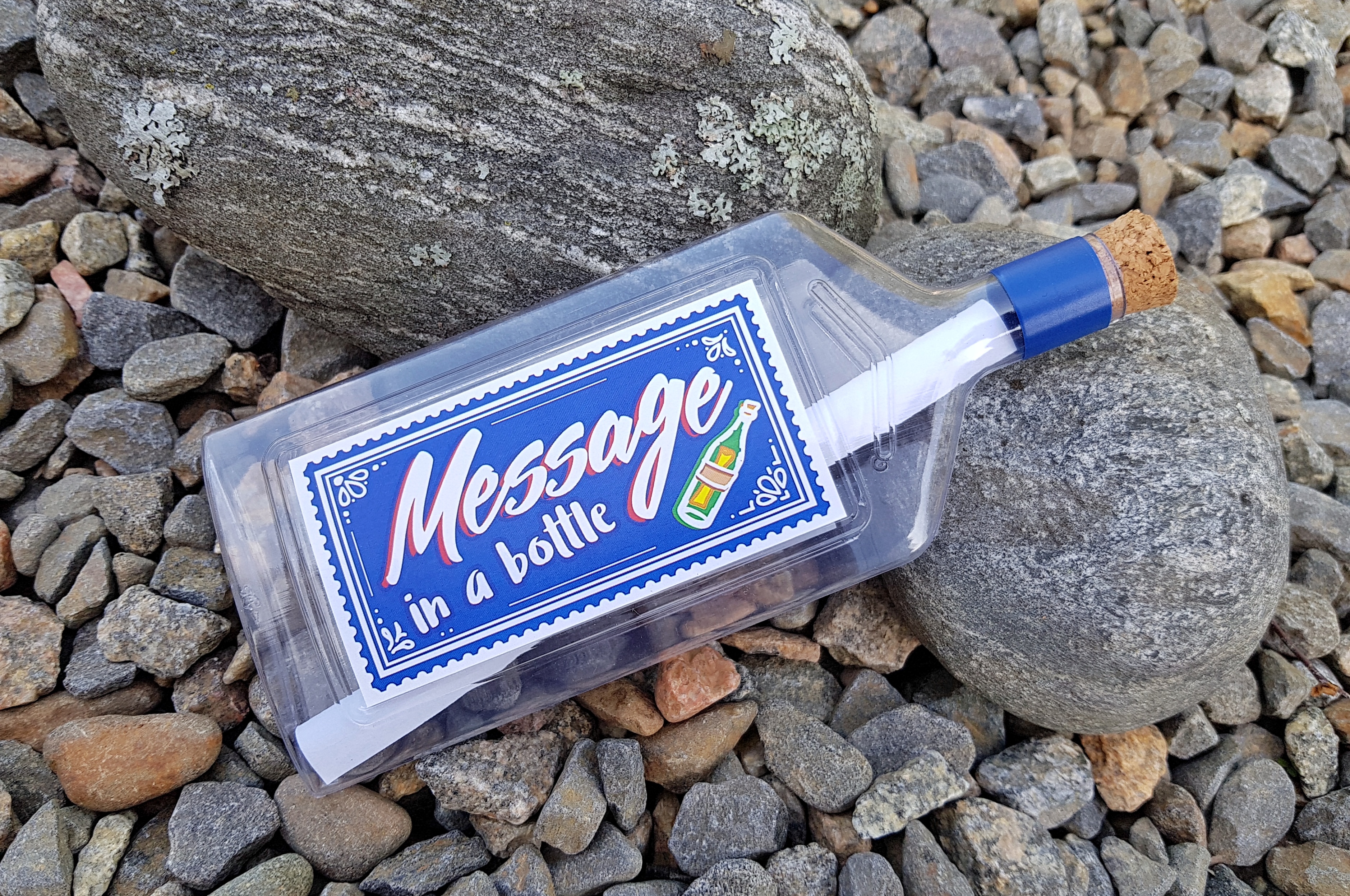 “Blue” message in a bottle Minor Postcards