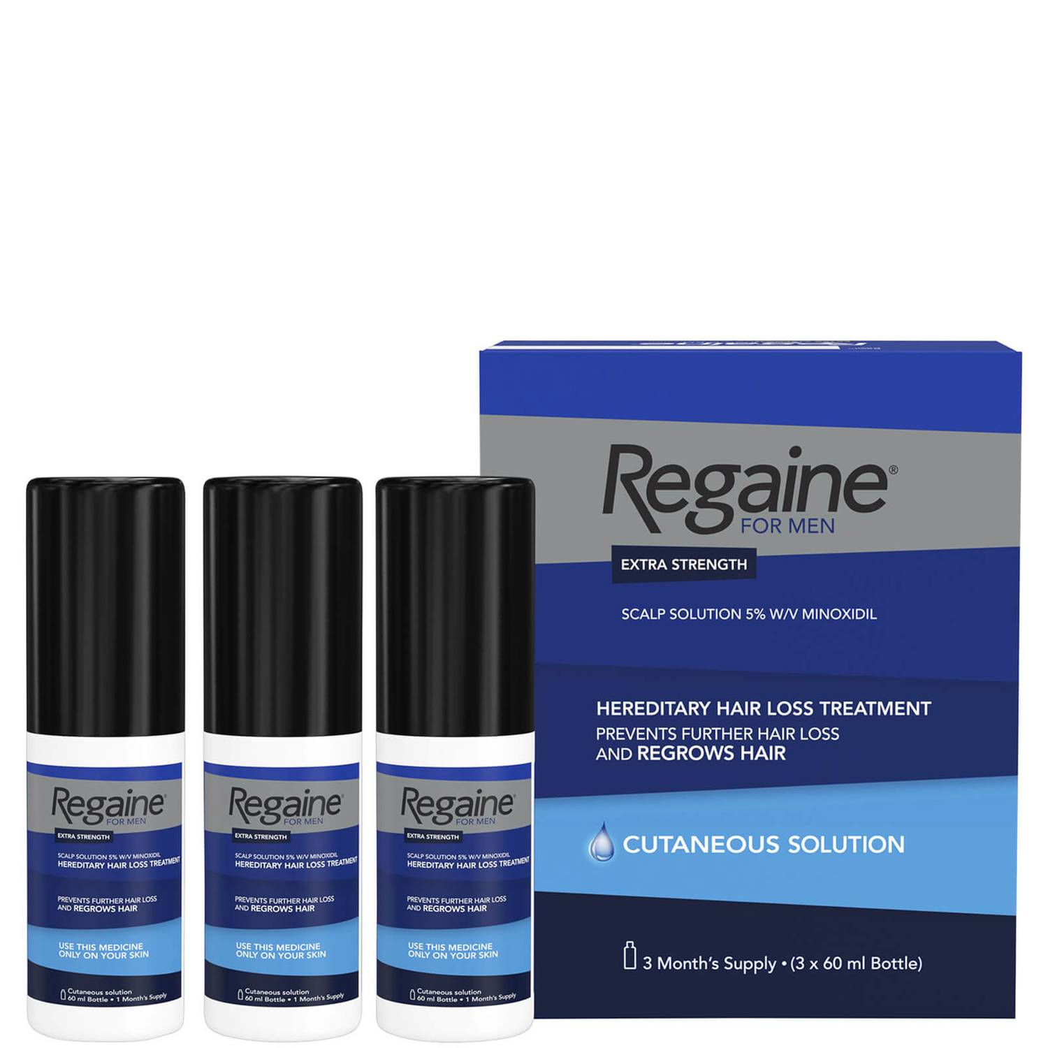 Regaine For Men 5 Minoxidil Extra Strength Hereditary Hair Loss