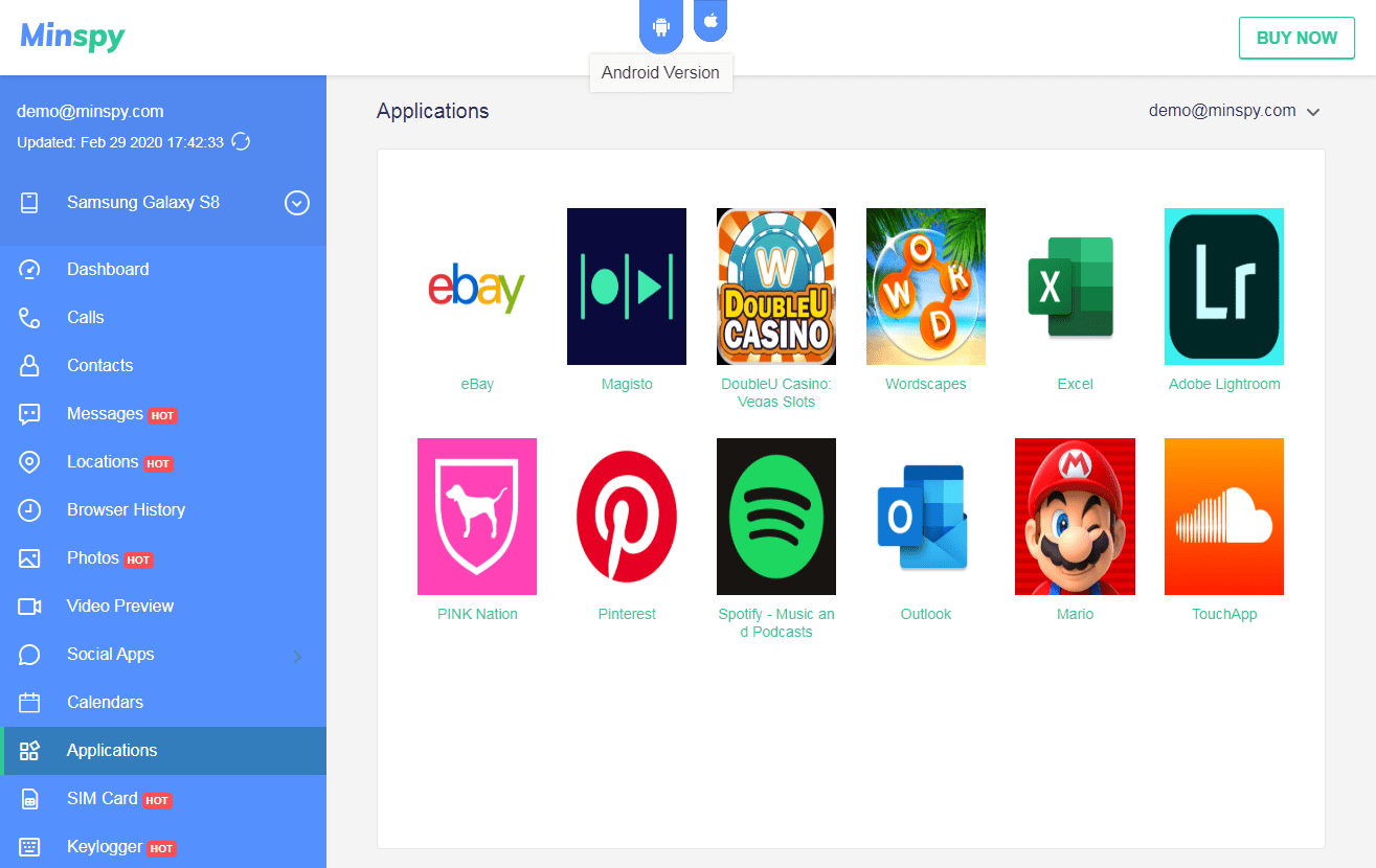 Monitora e Controlla le App Installate da una Persona Minspy