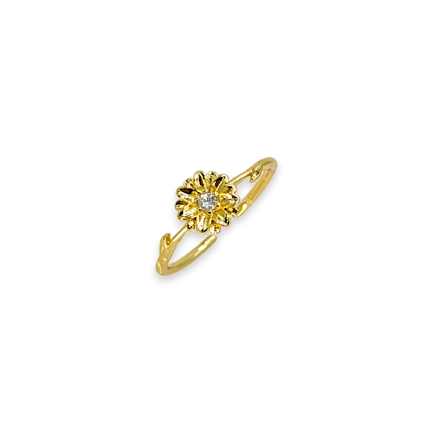 Dainty Gold Birth Flower Ring Mint & Lily