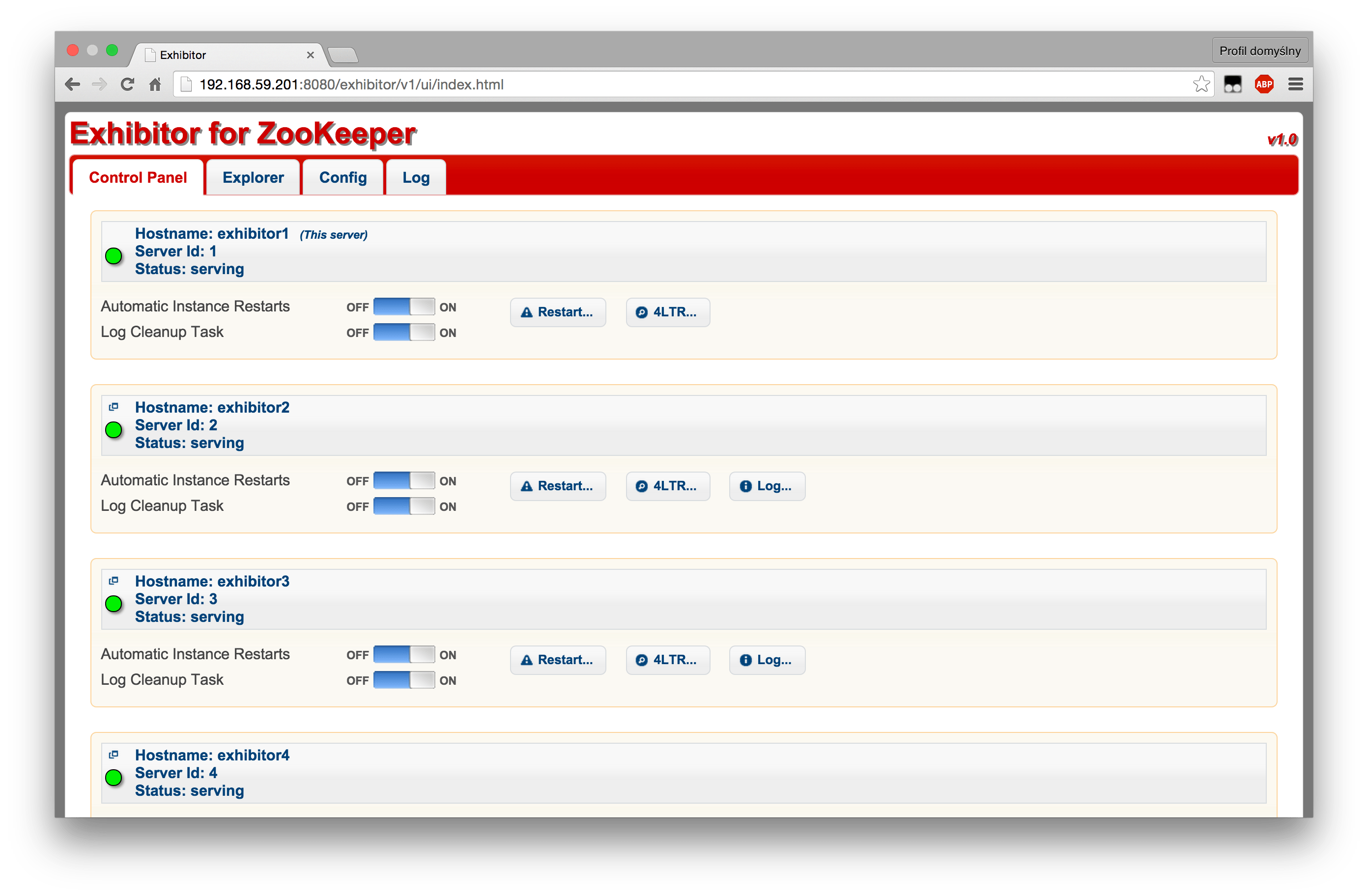 Setting up ZooKeeper and Exhibitor in a Docker environment