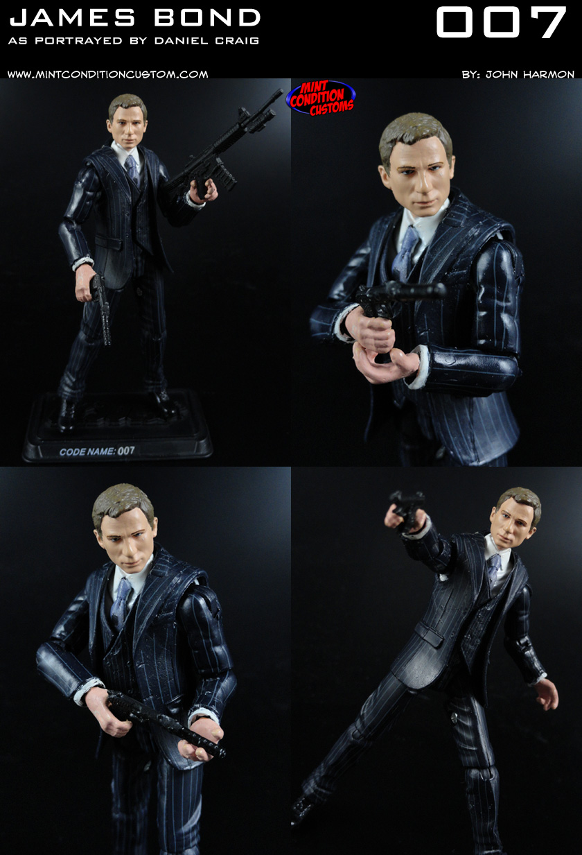 Custom Daniel Craig James Bond 3 3/4" G.I. Joe Action Figure