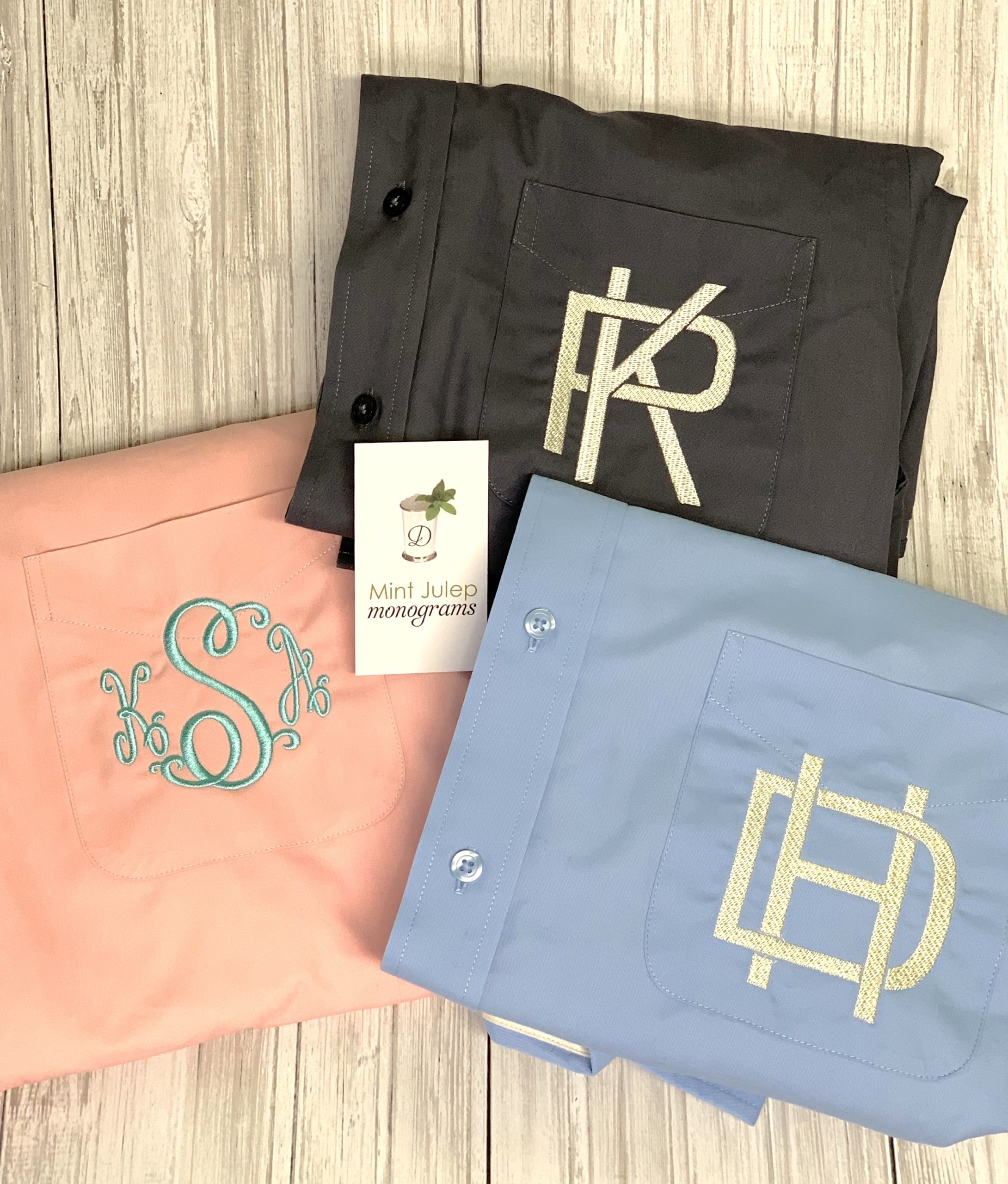 Monogrammed Button Down Shirt Mint Julep Monograms