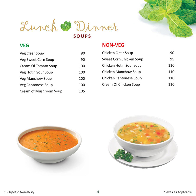 Mint Leaf Menu