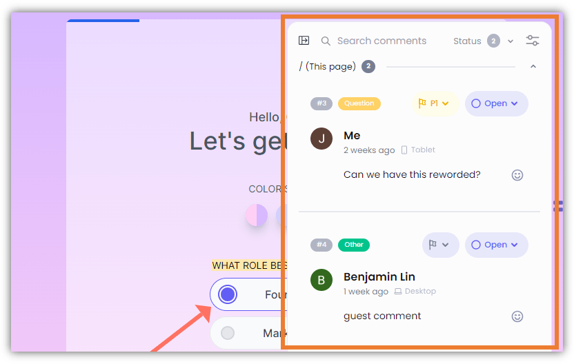 How to open the comments sidebar Superflow Docs