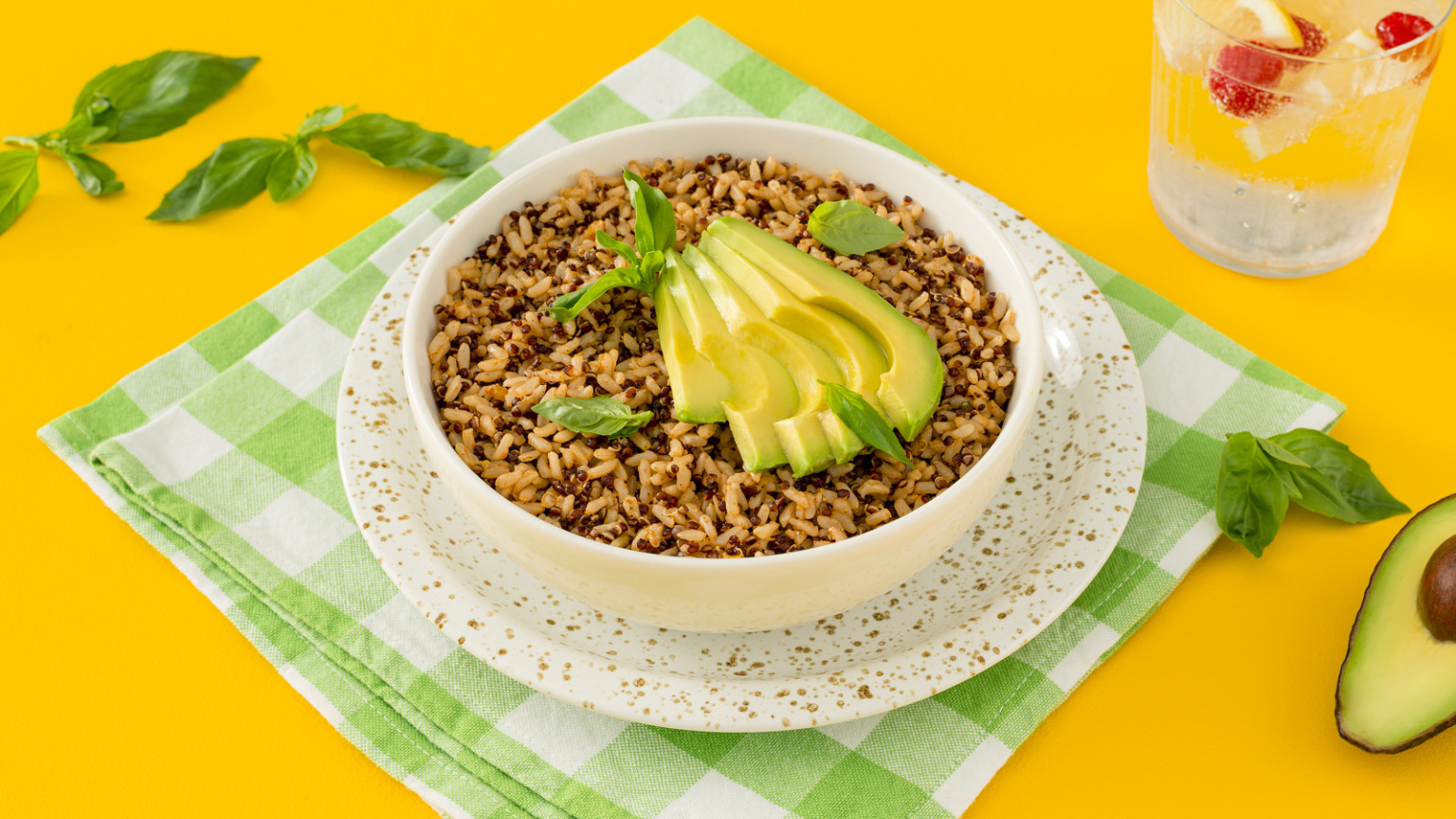 Spiced Quinoa and Brown Rice with Avocado Minute® Rice