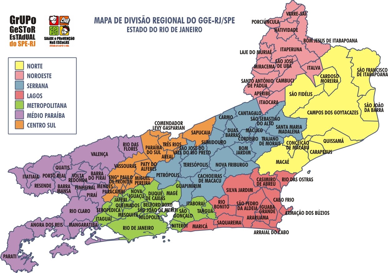 Mapa Estado do Rio de janeiro Minuto LigadoMinuto Ligado