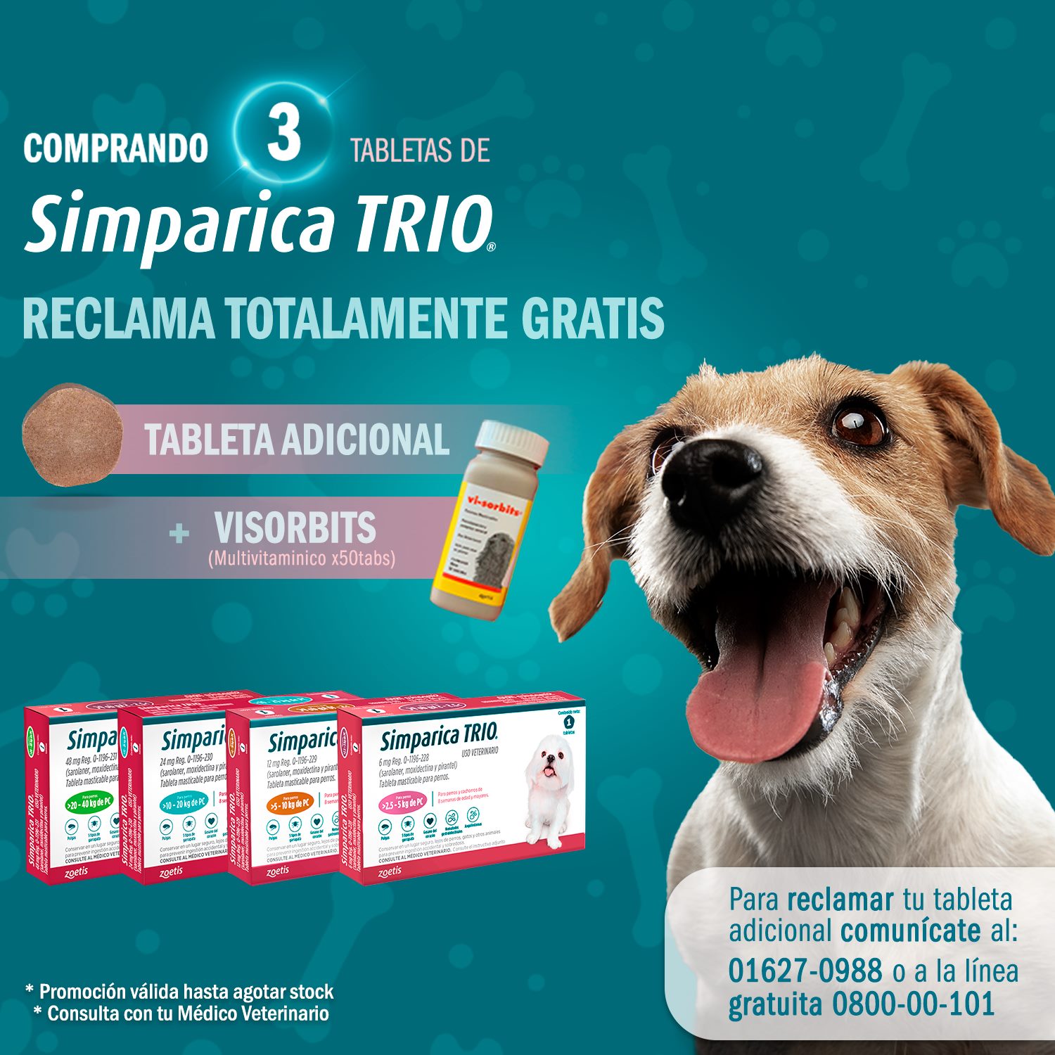 e. PROMO Simparica TRIO Comprando 3 tabletas, reclama GRATIS 1