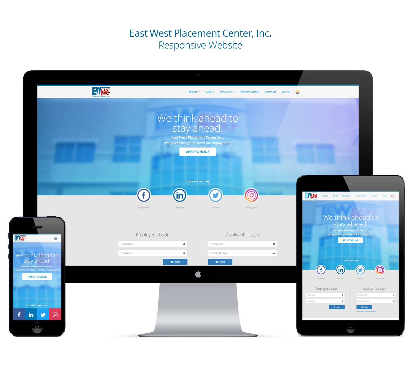 East West Placement Center, Inc. Website on Behance