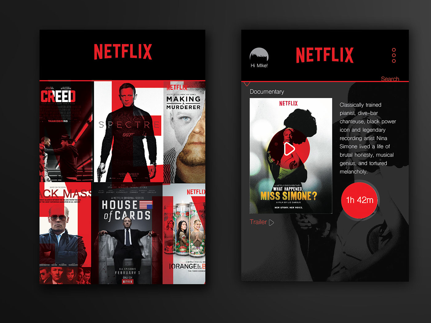 NetFlix UX/UI on Behance
