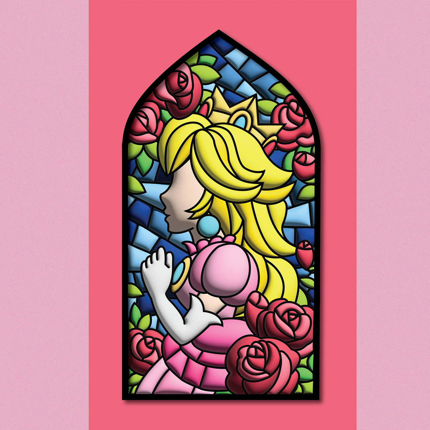 Princess Peach Stained Glass Window on Behance