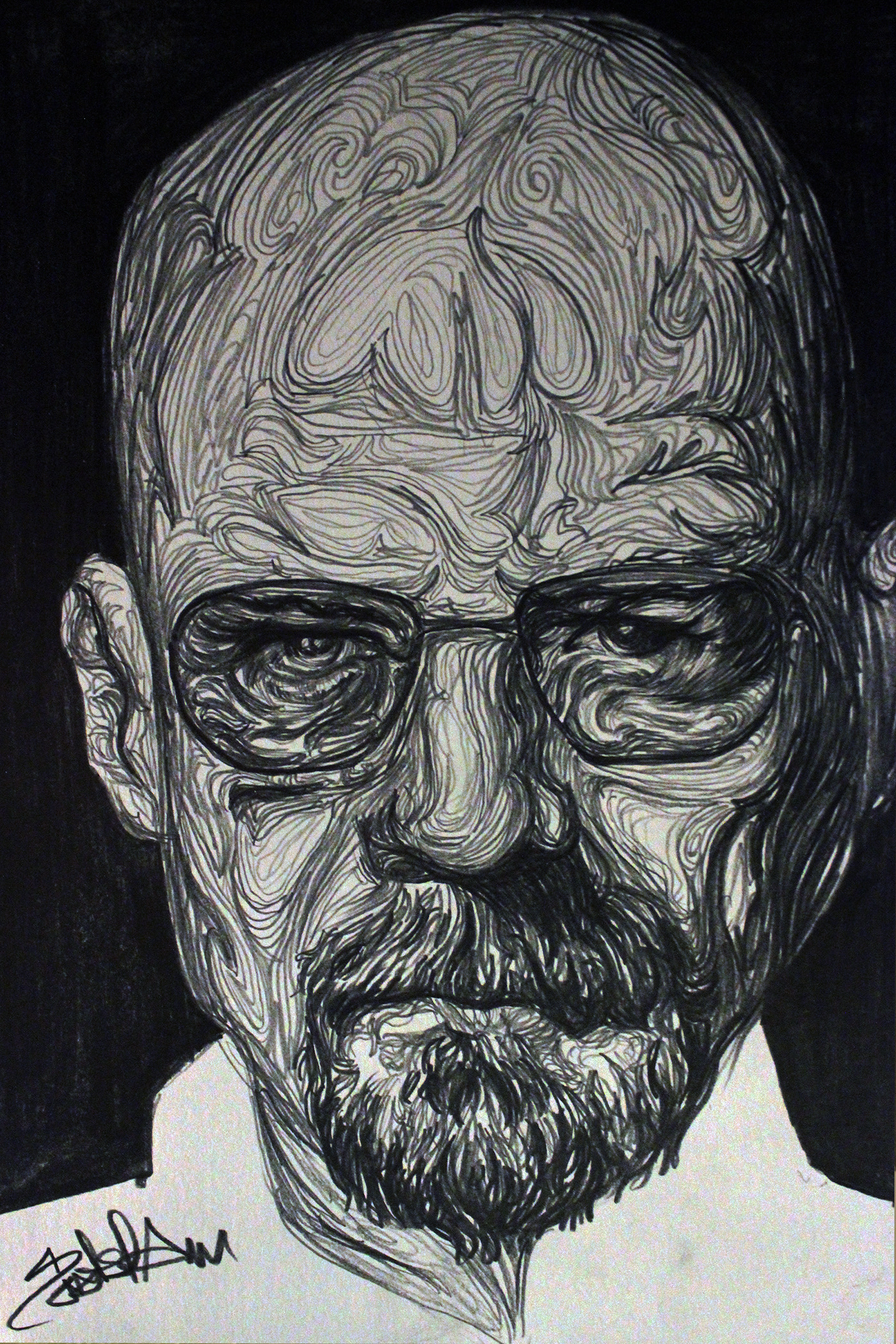 Walter White Line Art Portrait Drawing on Behance