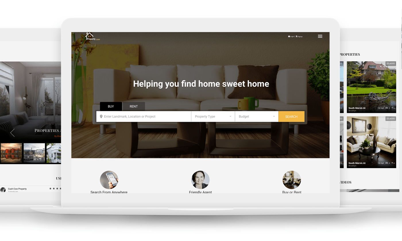 Real estate site Home Page on Behance