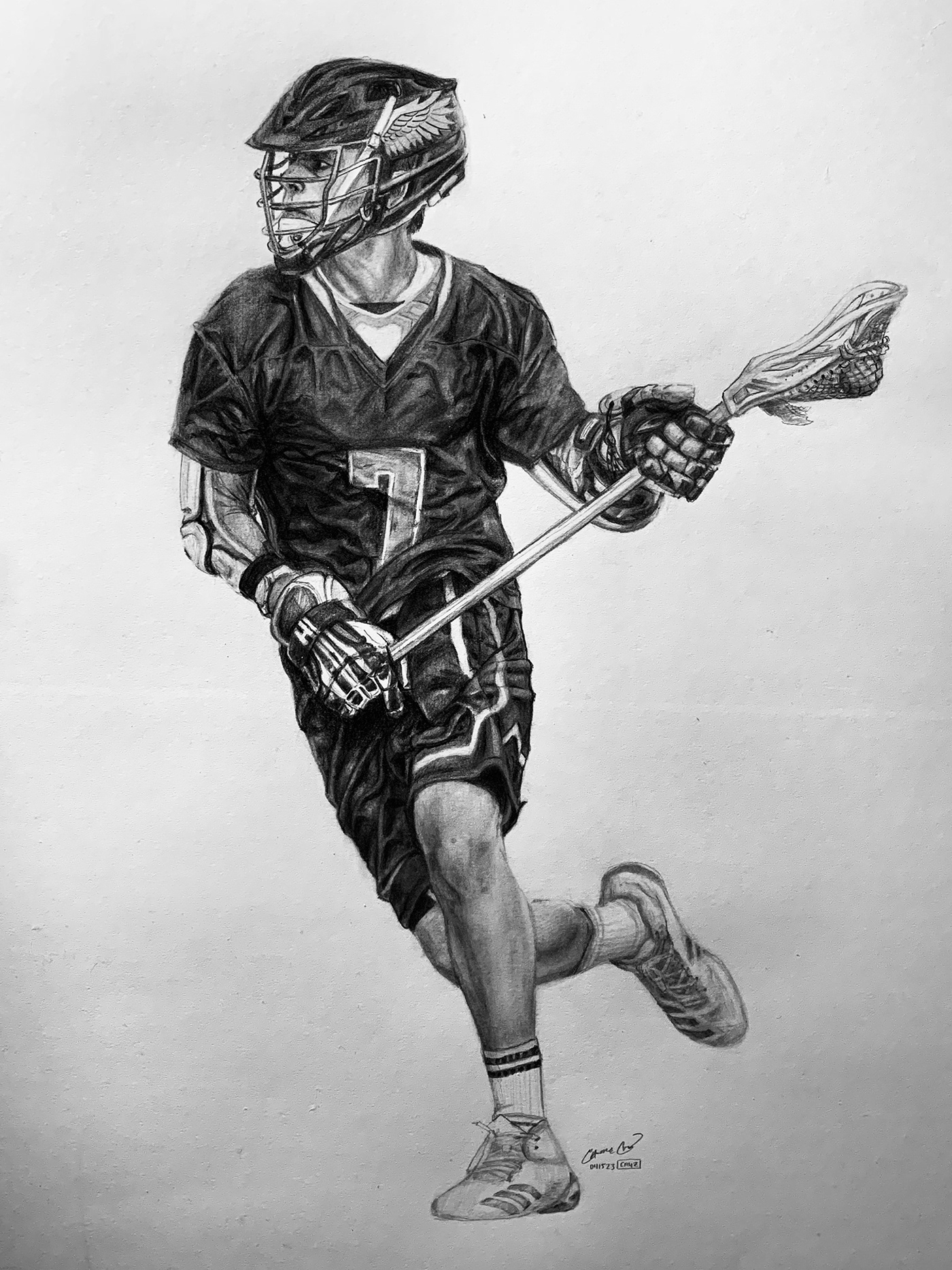 full figure drawing lacrosse player on Behance